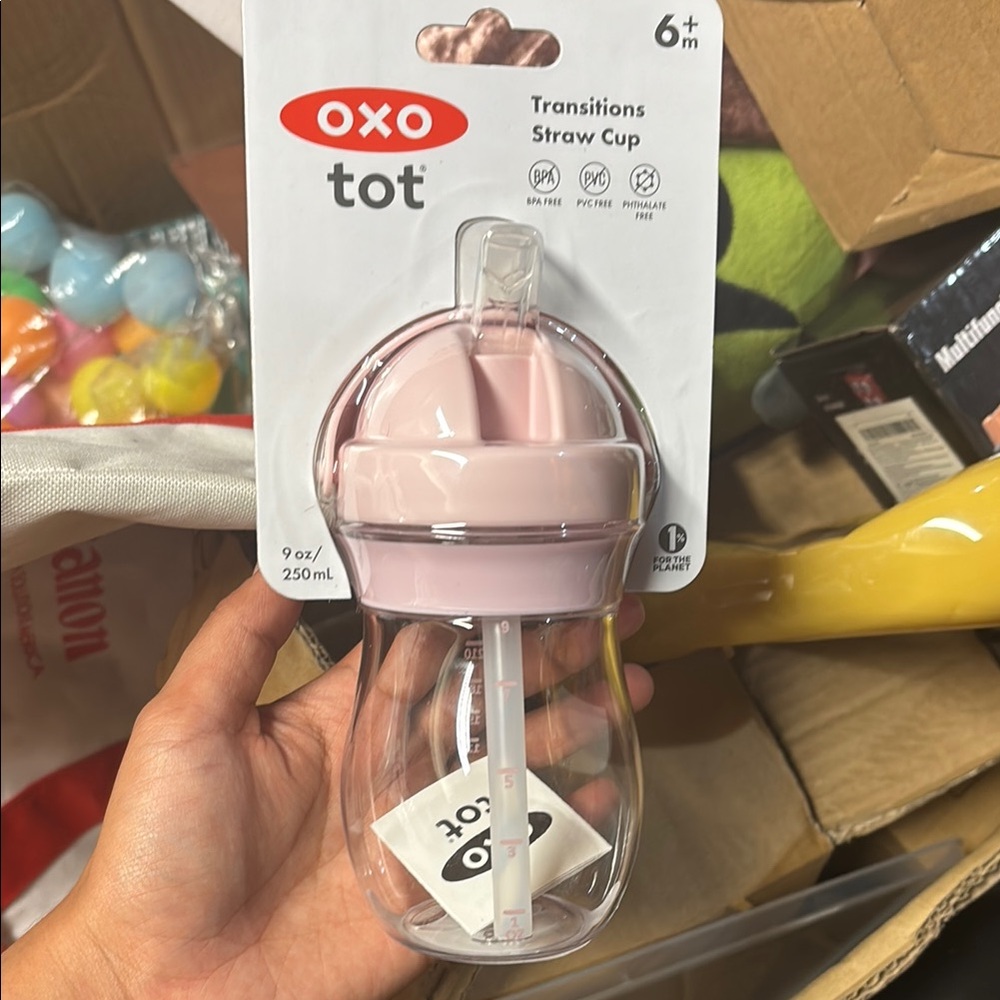OXO Tot Pink Straw Cup for Toddlers
